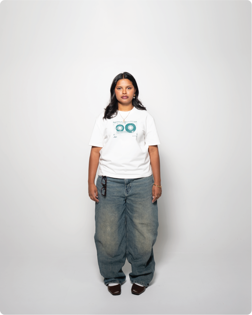 ‘CASSETTE TAPE’ tee green