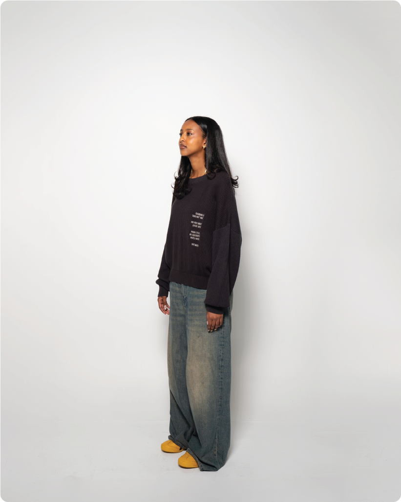 ‘LIVING HOLY’ fisherman knit