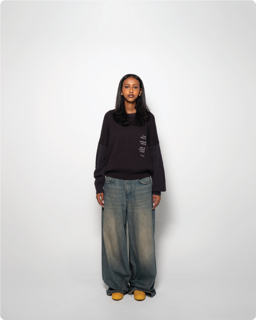 ‘LIVING HOLY’ fisherman knit