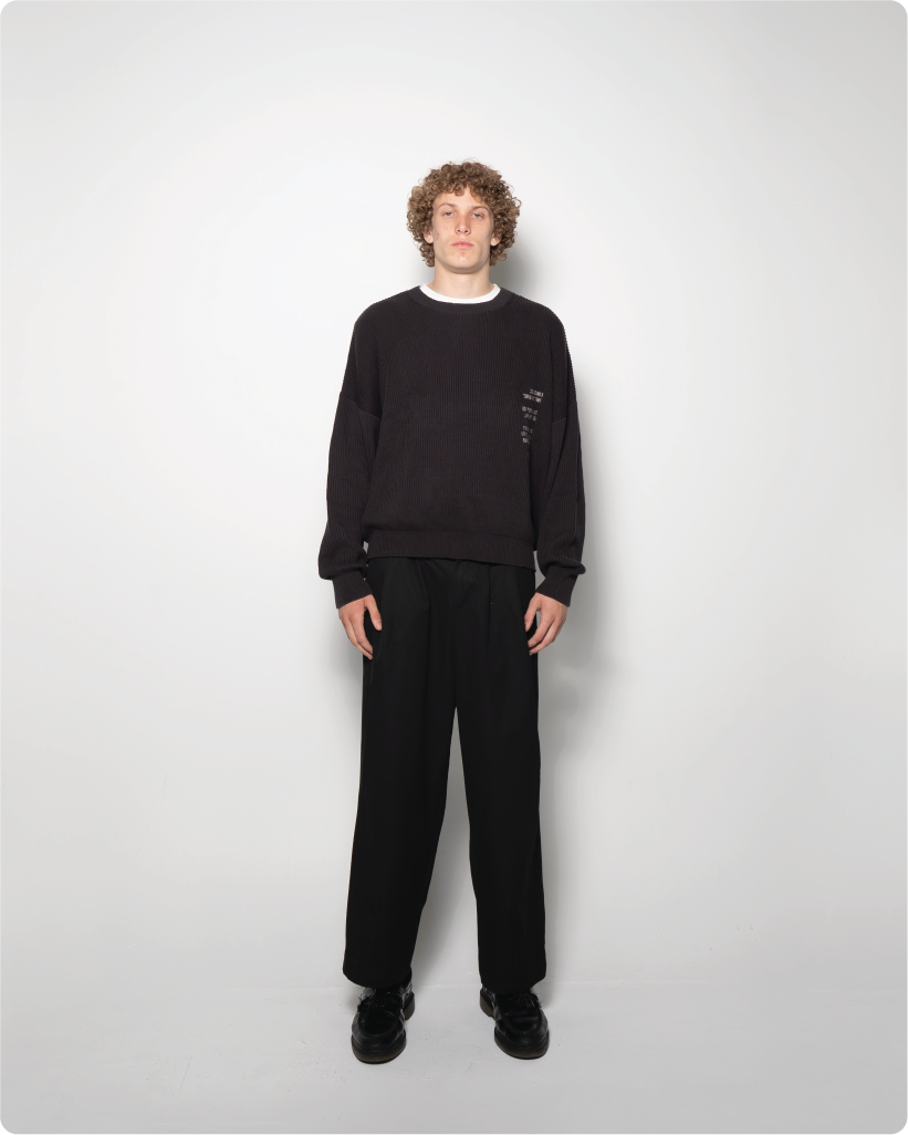 ‘LIVING HOLY’ fisherman knit