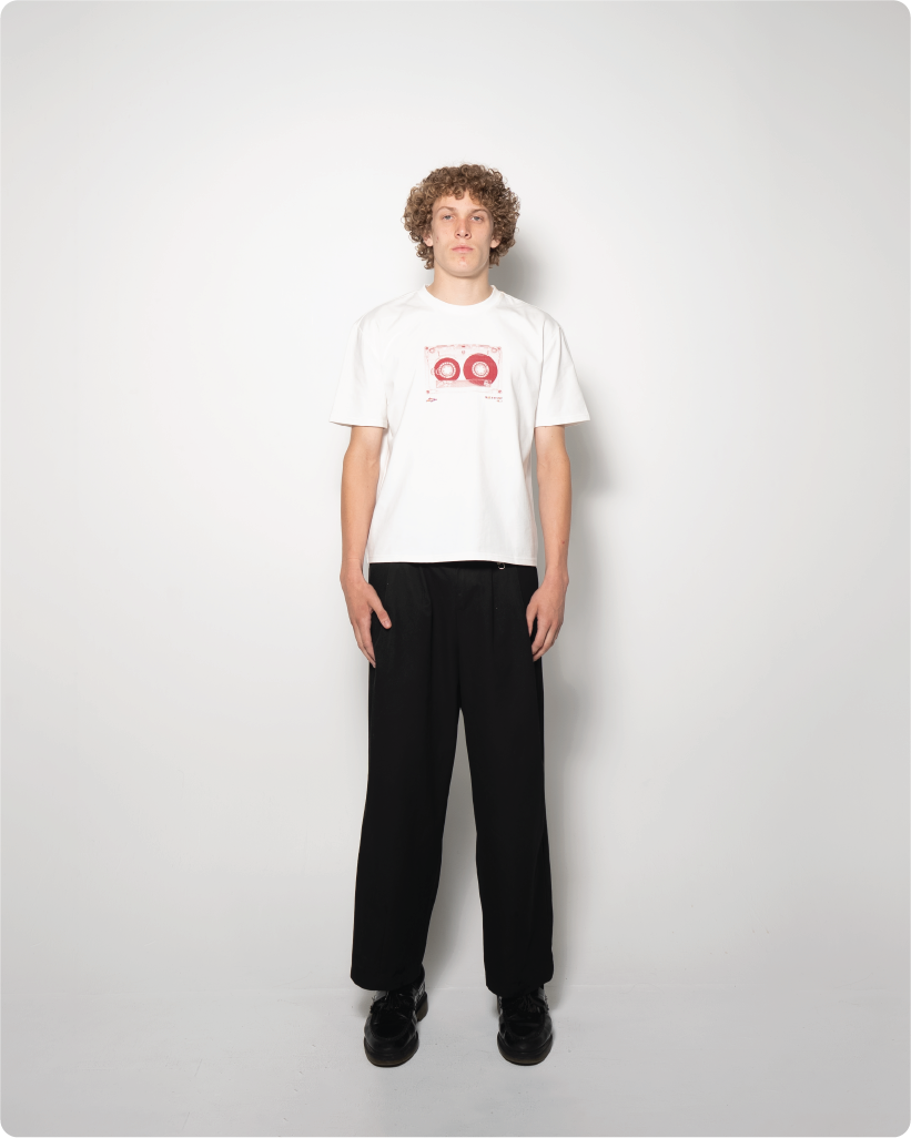 ‘CASSETTE TAPE’ tee red