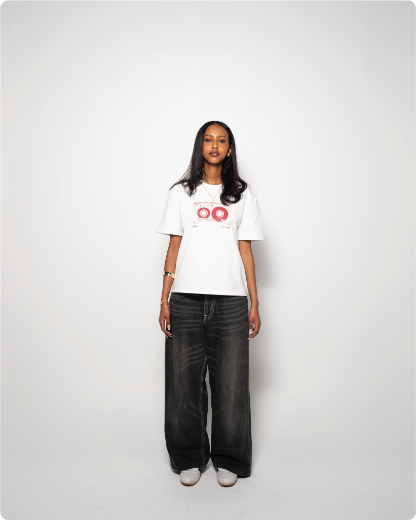 ‘CASSETTE TAPE’ tee red