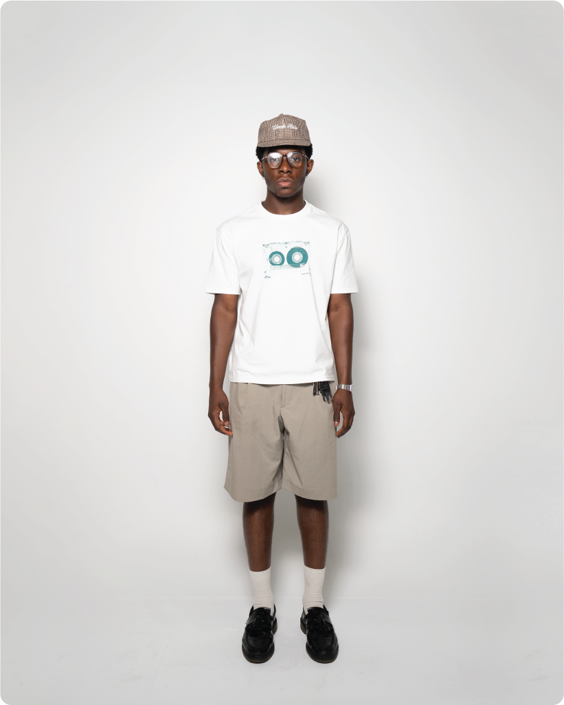 ‘CASSETTE TAPE’ tee green