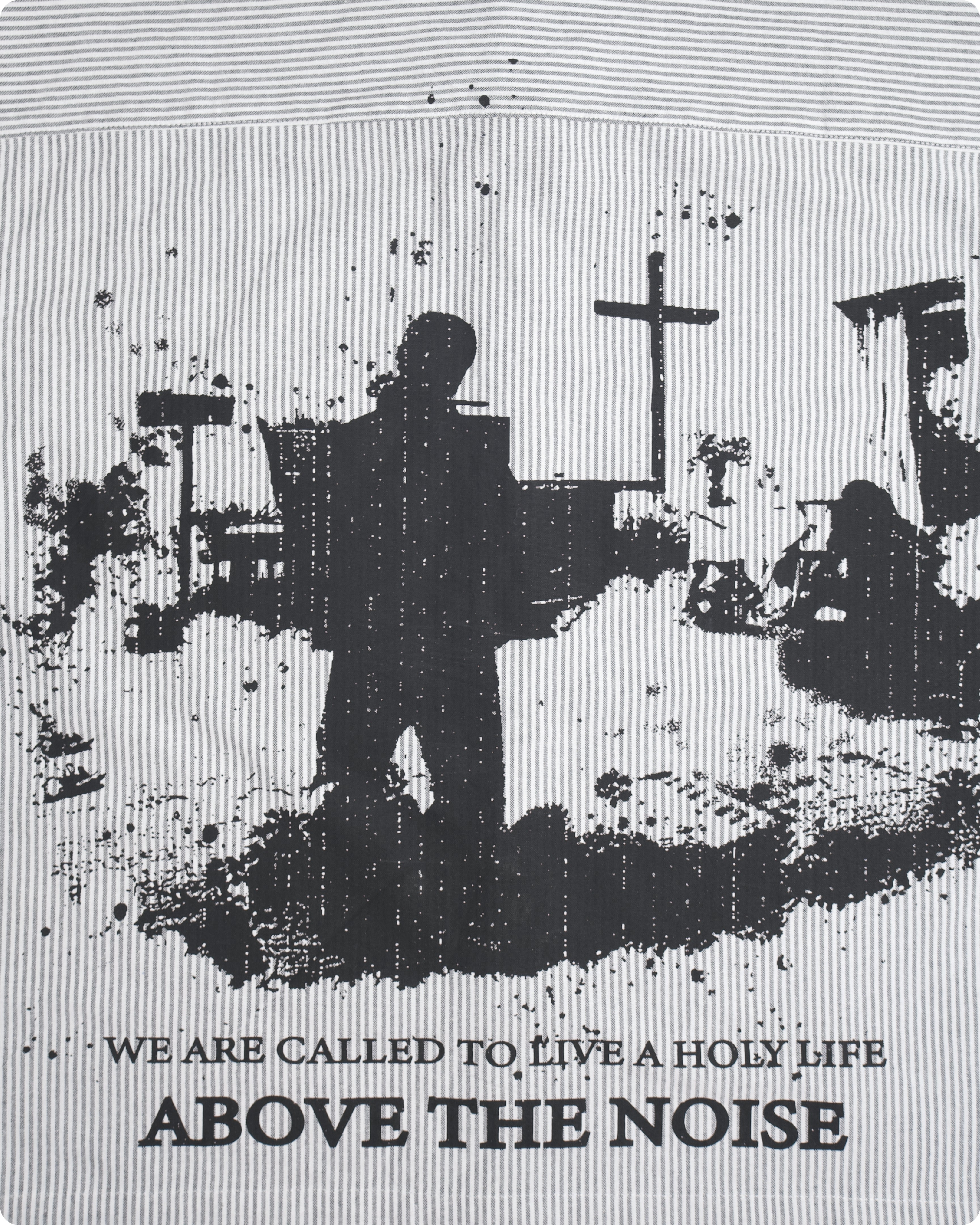 'AboveTheNoise’ pinstripe shirt