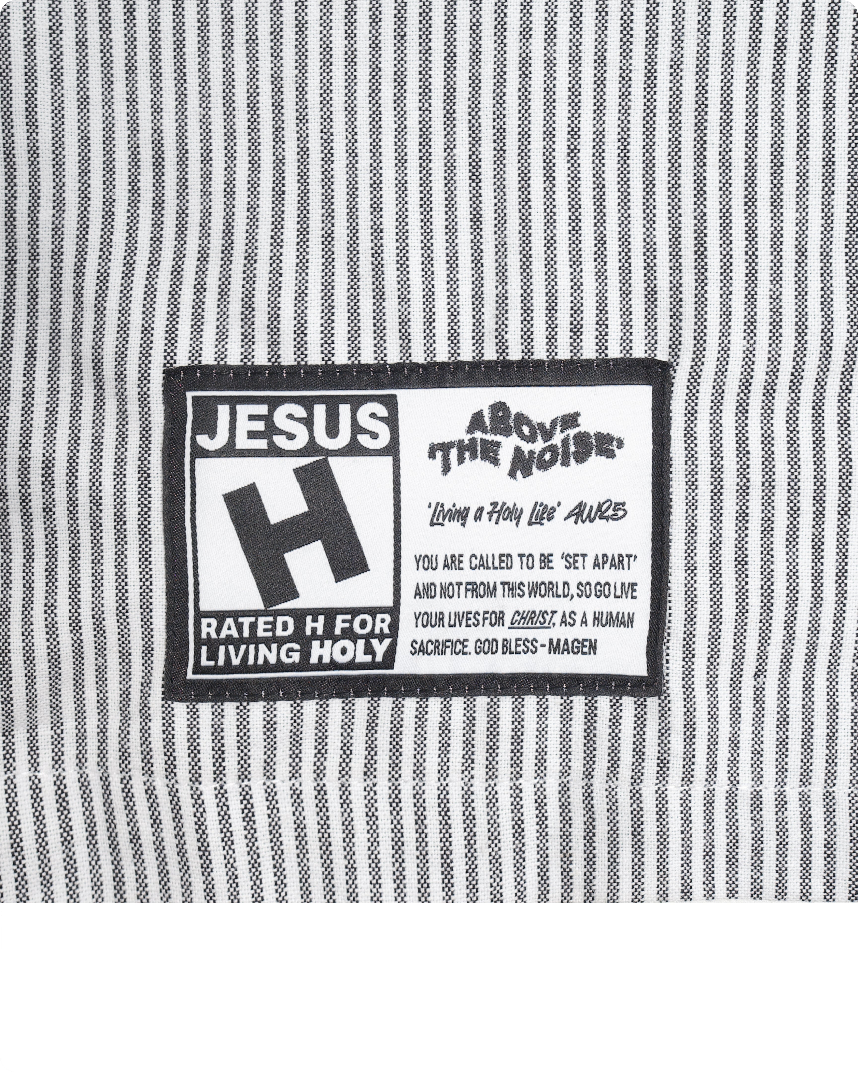 'AboveTheNoise’ pinstripe shirt