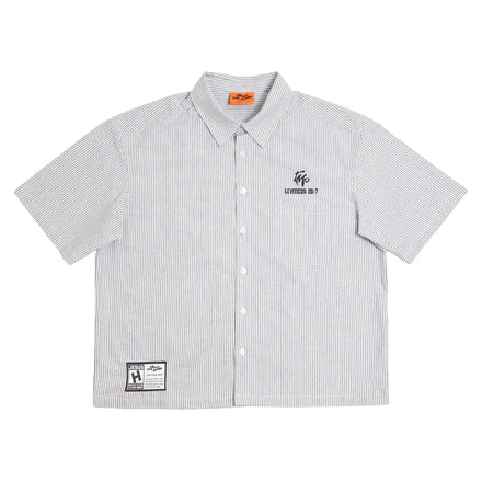 'AboveTheNoise’ pinstripe shirt